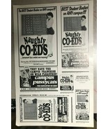 NAUGHTY CO-EDS 11&quot; x 17&quot; film promotional sheet with uncut ads  - £7.75 GBP