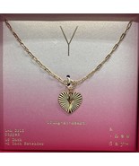 A New Day Gold Tone Heart Letter Initial Y  Necklace Paperclip Heart Charm - $187.53 MXN