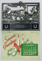 1965 Silhouette Plastic Riding Horse Drawn Carriage Salesman Sample Calendar - £11.18 GBP
