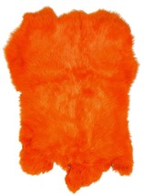 ORANGE GENUINE RABBIT SKIN new solf leather tan hide fur pelt craft skins bunny - £6.06 GBP