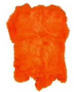 ORANGE GENUINE RABBIT SKIN new solf leather tan hide fur pelt craft skin... - £5.99 GBP