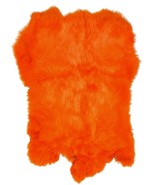ORANGE GENUINE RABBIT SKIN new solf leather tan hide fur pelt craft skin... - $7.59
