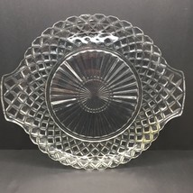 Vintage Anchor Hocking Waterford Waffle Glass Serving Platter Plate 10&quot; Handles - $19.99