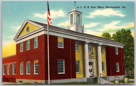 Martinsville VA Virginia U.S. Post Office Linen Postcard - £3.52 GBP