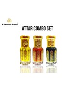 TOP 3 ATTAR COMBO • Sandalwood • Ruh Khus • Jasmine Madurai • Pack of 3 ... - £72.90 GBP