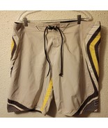Fox Racing Boardshorts Men&#39;s Sz 40 Beige Cargo Pocket Swim Trunk Shorts - £15.20 GBP