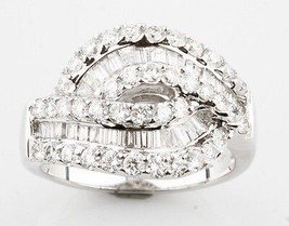 1.64 Carats Diamond Knot Band in 14k White Gold Size 7 - £1,974.25 GBP