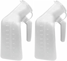 YUMSUM Thick Firm Male Urinal Urine Bottle with Lid 32Oz./1000Ml (White)Pack of  - £21.18 GBP