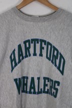 Vtg Champion Reverse Weave XL Hartford Whalers College Gray Sweatshirt USA - £261.45 GBP
