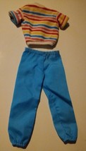 EUC VTG Barbies Ken doll Sweater stripes shirt &amp; Nylon Pants  Rainbow 1983 - $9.89