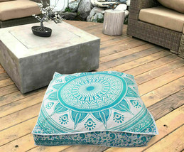 Large 35&quot; Square Mandala Cushion Cover Floor Decorative Pillow Cover Cushions - £19.04 GBP