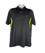 Fila Sport Mens Golf Polo Shirt Large Gray Neon Yellow Polyester - $19.32