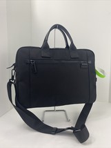 Michael Kors Travel Briefcase Travis Black Durable Nylon Leather Slim  B3L - £93.18 GBP