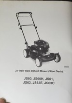 John Deere JS Series 21 Inch Walk Behind Mowers Steel Deck Tech Manual 1710 - $18.70