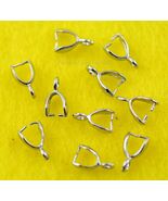 5 Pairs Pinch Bails Connectors Earring Jewelry Findings Silvertone - $4.86 CAD