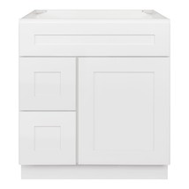 30&quot; Vanity Sink Base Cabinet with Left Drawers Alpina White by LessCare - £485.47 GBP
