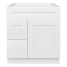 30&quot; Vanity Sink Base Cabinet with Left Drawers Alpina White by LessCare - £462.00 GBP