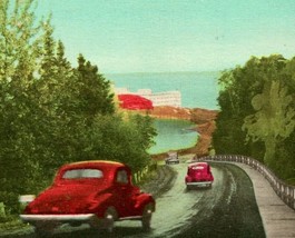 Vtg Postcard Road Going Down to Wharf Murray Bay Cars Quebec Canada Unused UNP - $3.91