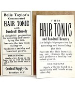 Beauty Hair Tonic Lot of 2 Central Supply Co Antique Labels 1910s Medical  - $27.56 CAD