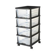 VEVOR Plastic Storage Drawers Cart, 4 Drawers with Wheels, Dresser Clear... - €35,13 EUR