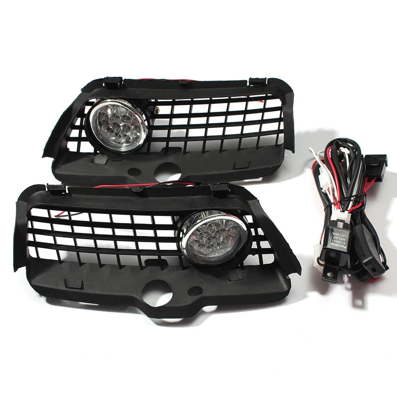 For Vw Mk3 Golf Jetta 1992-1998 Front Bumper Grille 6000K White Led Drl Driving - £45.21 GBP