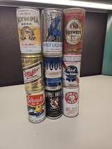 Lot Of 9 Vintage Metal Empty Beer Cans Pictured #123 - £10.09 GBP