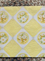 Vintage 70s Hallmark Floral/Flower Yellow Wedding Gift Wrapping Paper 1 ... - £4.79 GBP