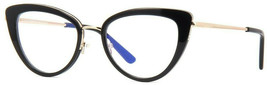 Tom Ford 5580-B 001 Shiny Black Blue Block Eyeglasses TF5580 001 55mm - $236.55