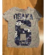 Osaka Series Super Dry Tee T-Shirt Size XL Extra Large Grey Blue Floral ... - £11.89 GBP