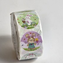 500 pcs Easter Round 1.18&quot; Bunnies Chicks Sheep Assorted Designs Stickers Roll - £2.32 GBP