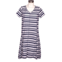 New Directions V-neck Stripe Dress Navy &amp; White Size Medium - $16.43