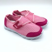 JMN Girls Mesh Sneakers Water Shoes Lightweight Hook &amp; Loop Pink 35 US 3 - £7.66 GBP