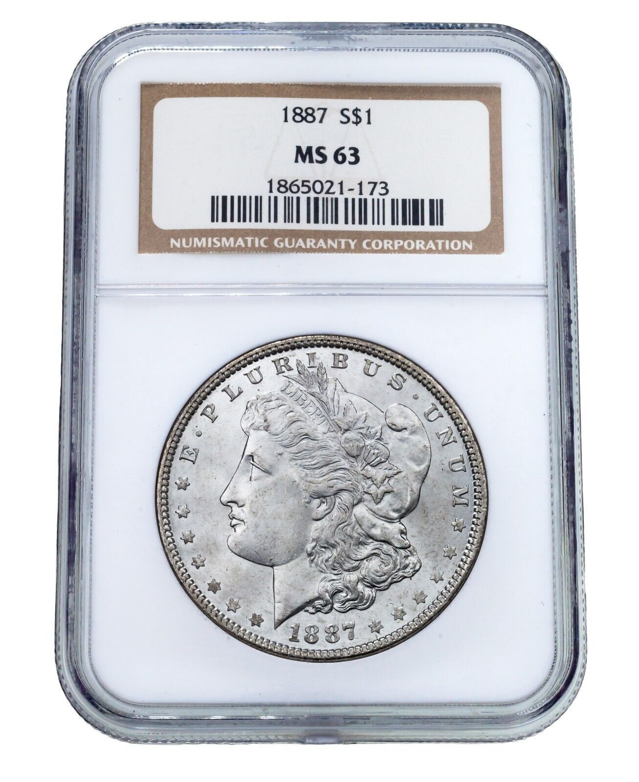 Primary image for 1887 $1 Silver Morgan Dollar Graded by NGC as MS-63