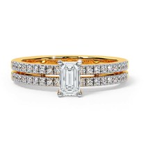 Gorgeous Lab Diamond Bridal Ring 6x4MM Emerald Cut Moissanite Ring | Wedding Rin - £140.75 GBP