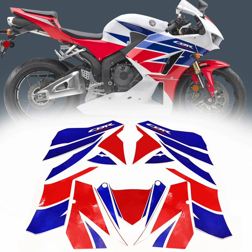   CBR 600 RR 2013-2014 CBR600 F5 Motorcycle Fairing Full Kit Blue Red Protector  - $341.33