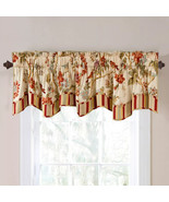 Waverly Charleston Chirp Scalloped Lined Valance Cotton Floral Stripe Bi... - £15.43 GBP