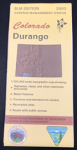 2003 Durango Colorado CO BLM Edition Topo Map 30x60 Minute 1:100K Scale USGS - $9.49