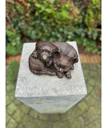 Bronze sculpture of a cat and dog sleeping together -  19x15x12cm - 1.7Kg - $299.95