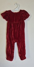 Cat &amp; Jack Red Velvet Short Sleeve Romper Infant/Toddler Girls Size 18M - $116.67 MXN
