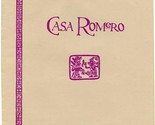 Casa Romero Mexican Restaurant Menu Richmond Virginia - £13.98 GBP