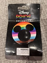 NEW Disney Pride Collection Rainbow Mickey Mouse Pinback Button Pin - £7.83 GBP
