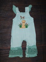 NEW Boutique Baby Girls Puppy Dog Duck Romper Overalls Jumpsuit - £8.77 GBP