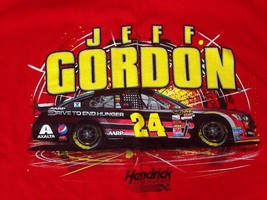 Jeff Gordon #24 Hendrick Motor Sports Nascar Racing Red T-Shirt L-XL 45&quot;... - $19.99