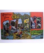 Greetings From The Ozarks Missouri Large Letter Postcard Linen Kropp Gui... - £8.20 GBP