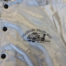 Vtg Aristo Jac By Hilton Chandler Ready Mix Men’s M Gray Satin Baseball Jacket image 5