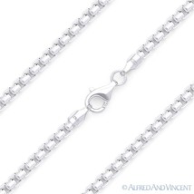 Solid 925 Italy Sterling Silver Mens Round Box 2.5mm Link Italian Chain Bracelet - £21.99 GBP+