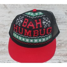 Ugly Christmas Hat Grumpy quote BAH HUMBUG Snap Back Hat Holiday Trucker Hat New - £14.70 GBP