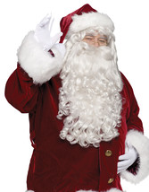 Super Deluxe Santa Claus Wig and Beard Set Costume Accessory - £126.11 GBP