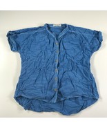 Ezze Wear Shirt Womens S P Blue Striped Button Down Sun Dried Cotton Sho... - £14.64 GBP