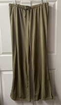 Womens Plus Size 2xl Army Green Knit Pull On Pants Wide Leg Tie Unbranded - £13.56 GBP